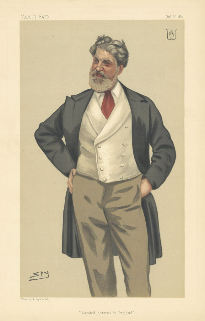 VANITY FAIR SPY CARTOON Sir Thomas Bateson 'Landed Estates in Ireland' 1882